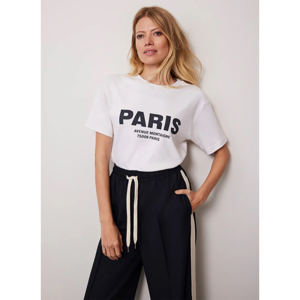 Mint Velvet Neutral Paris Slogan T Shirt